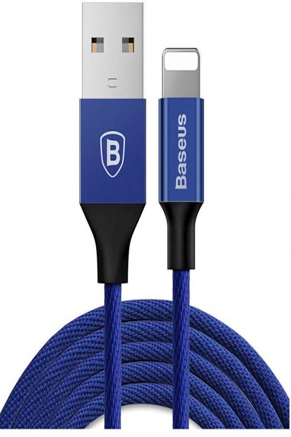 Baseus USB to Lightning Charging Cable Yiven Nylon Braided High-Density Quick Charge Compatible for iPhone 13 12 11 Pro Max Mini XS X 8 7 6 5 SE iPad (1.2Meter) - Image 1