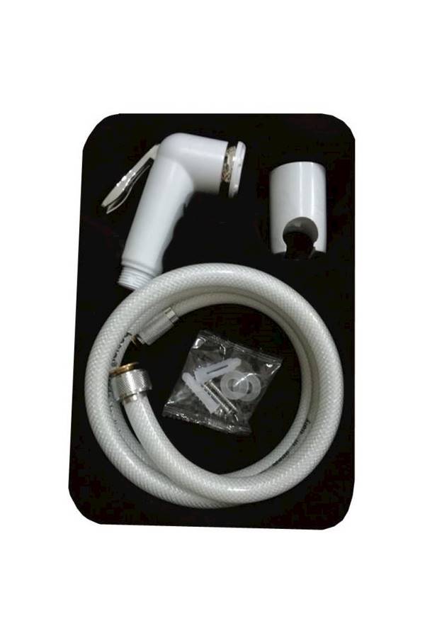 Generic Toilet Spray Shattaf With Hose And Hook White/Silver  - Image 2