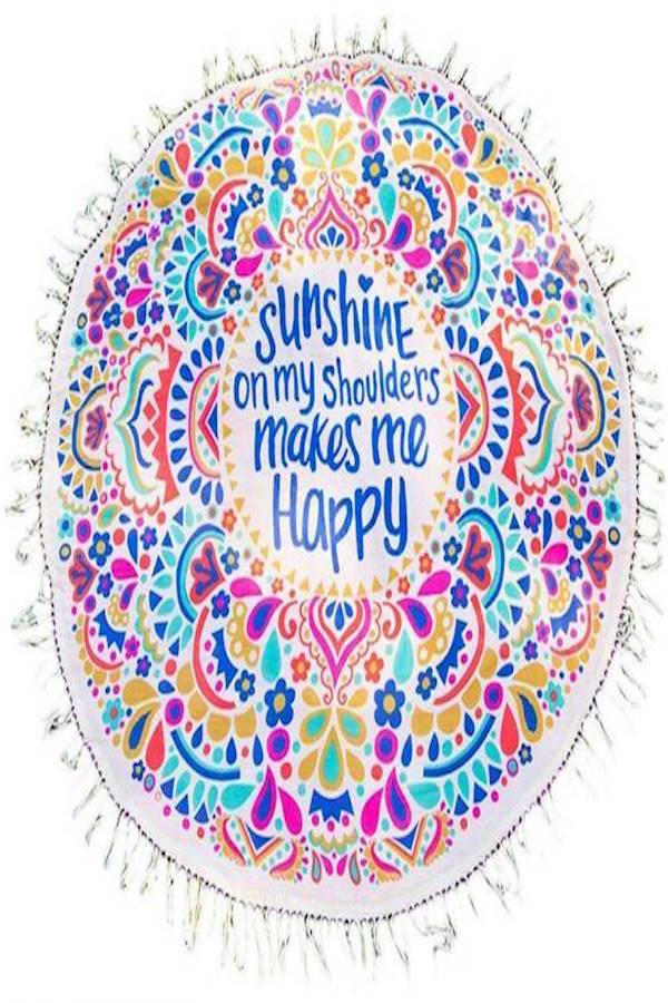 منشفة شاطئ مطبوعة متعدد الألوان - Image 1