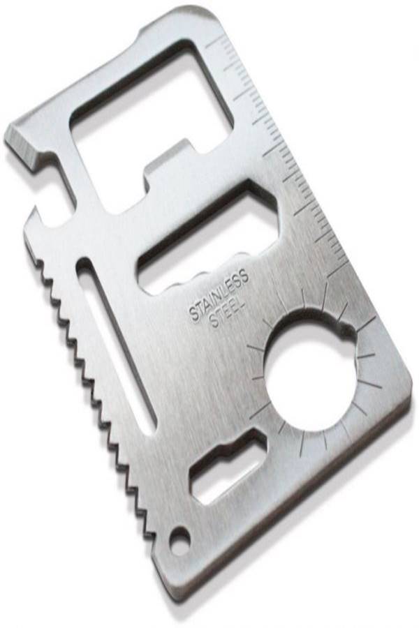 11-In-1 Multi Function Credit Card Style Survival Tool Kit Silver  - Image 1