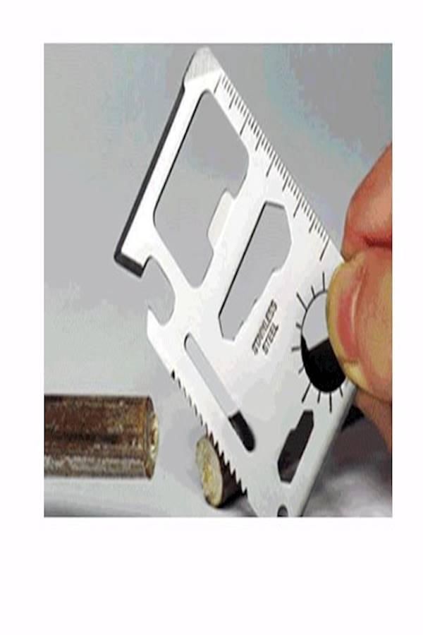 11-In-1 Multi Function Credit Card Style Survival Tool Kit Silver  - Image 4