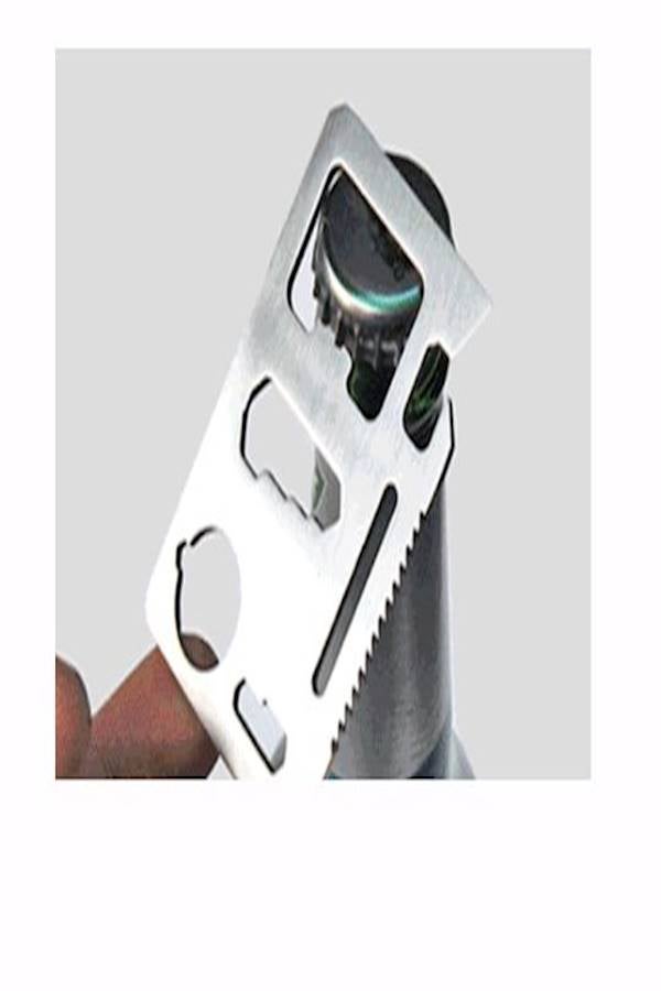11-In-1 Multi Function Credit Card Style Survival Tool Kit Silver  - Image 5