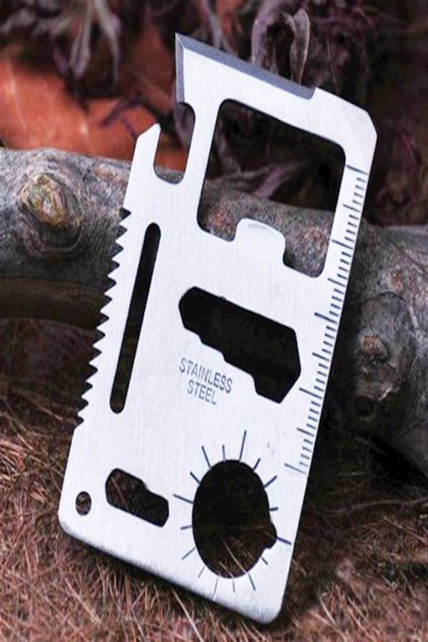 11-In-1 Multi Function Credit Card Style Survival Tool Kit Silver  - Image 2