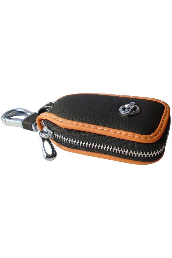 Nissan Car Black Leather Wallet Keychain - Image 1
