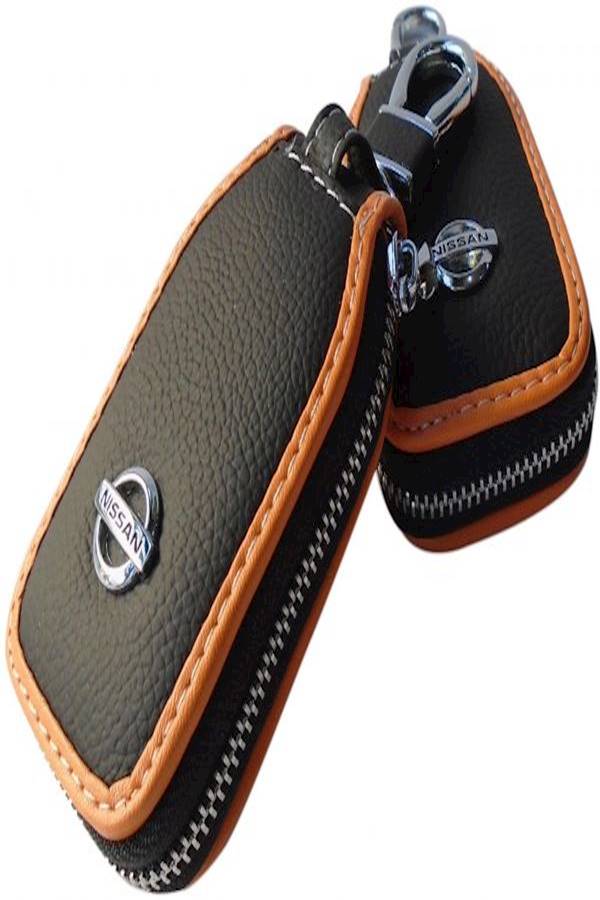 Nissan Car Black Leather Wallet Keychain - Image 4