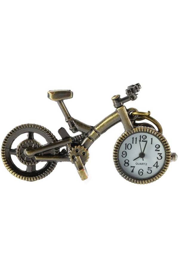 Generic - Vintage Bronze Color Bike With Clock Key Chain - Image 1