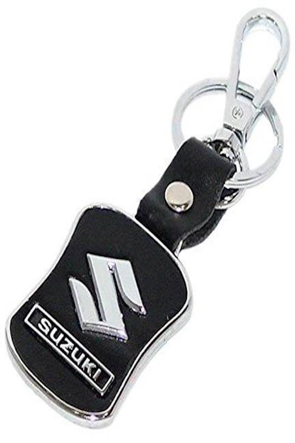 Suzuki Logo Metal & Leather Locking Key Chain - Image 2