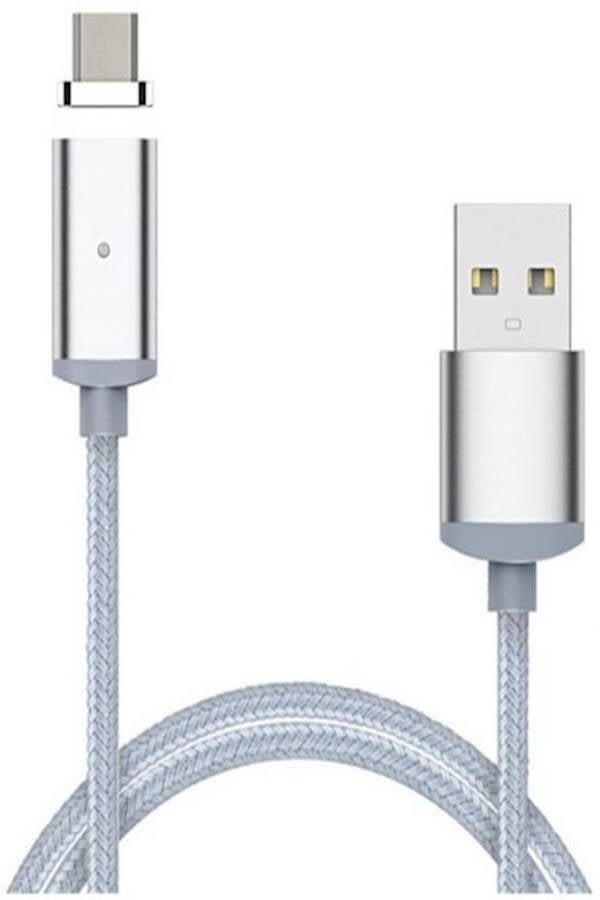 High Speed Micro USB Magnetic Charger Cable For Android Phones Silver
