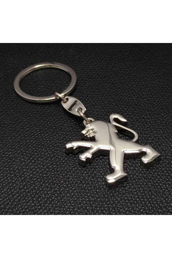 سلسلة مفاتيح لامعة للسيارة بشعار بيجو - Image 3