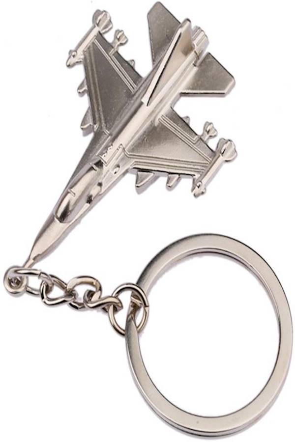 سلسلة مفاتيج من المعدن بدلاية على شكل طائرة حربية مقاتلة - Image 1