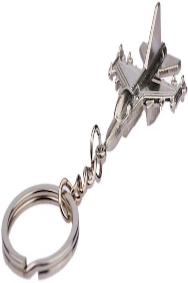 سلسلة مفاتيج من المعدن بدلاية على شكل طائرة حربية مقاتلة - Image 3