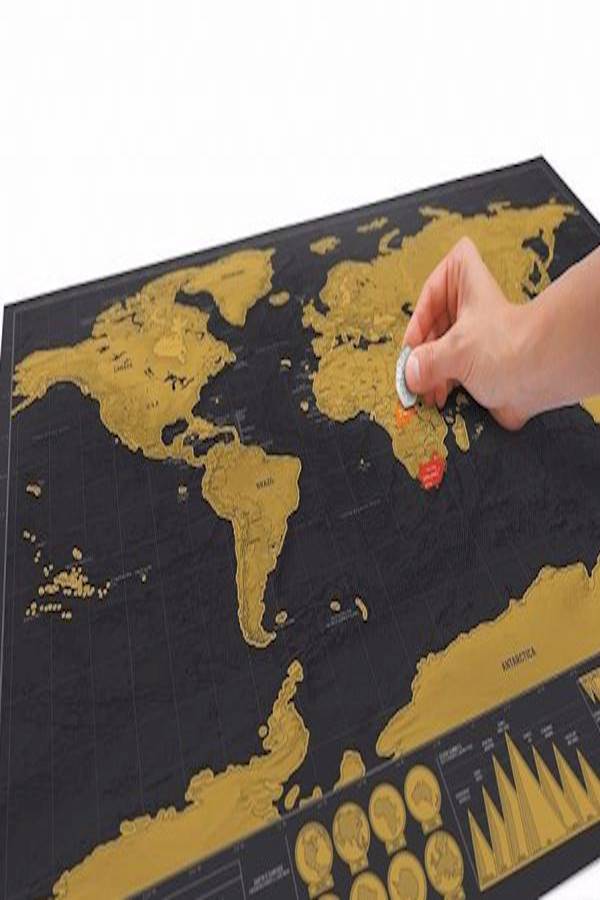 Generic World Scratch Map Poster Black/Yellow  - Image 4