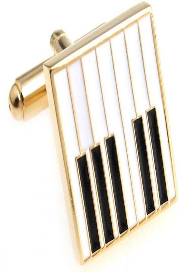 Generic - Piano keys Shape Gold Cufflinks - Image 1