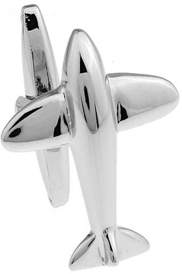 Generic - Airplane Plane Plan Stainless Steel Cufflinks for Plane Fans, Silver - Image 1