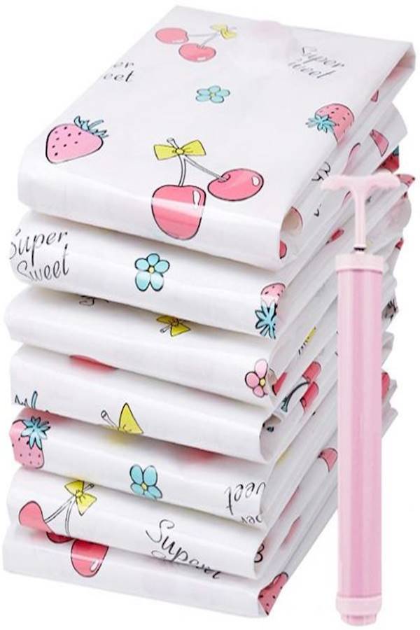 9-Piece Premium Vacuum Storage Bags Set Pink  - Image 1