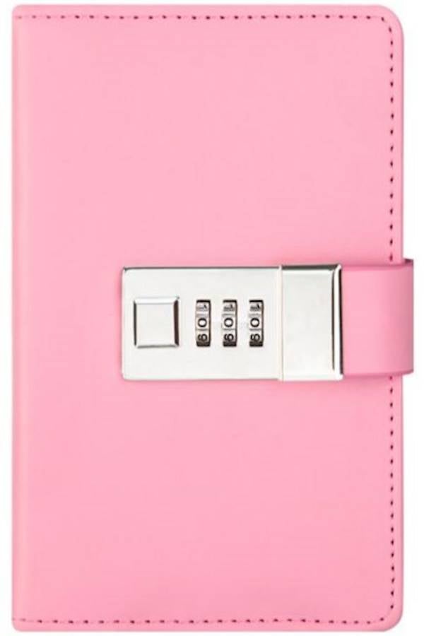 دفتر يوميات للطلاب مقاس A7 مزود بقفل إغلاق بلون وردي