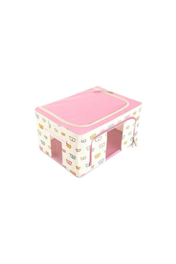 Miniso 24l Cartoon Steel Frame Storage Box, Pink Multi Color 