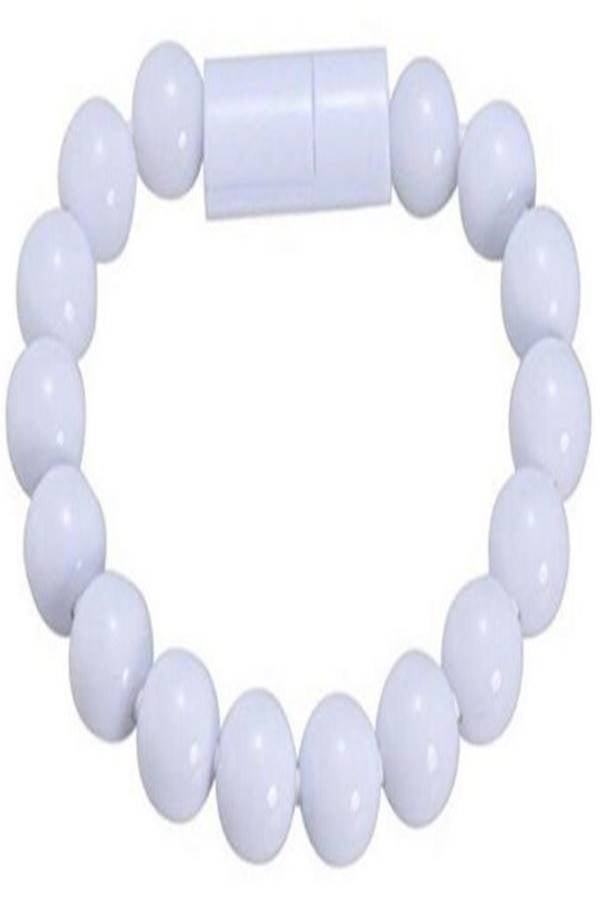 Generic - USB Lightning Data And Charging Bracelet Beads Cable For Iphone Ipad Ipod White - Image 1