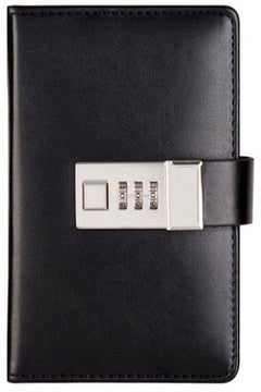 Lock Diary Notebook Black/Silver