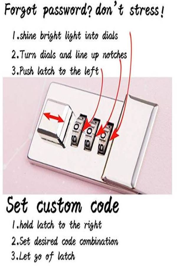 Combination Lock Student Diary Notebook A7 - Image 2