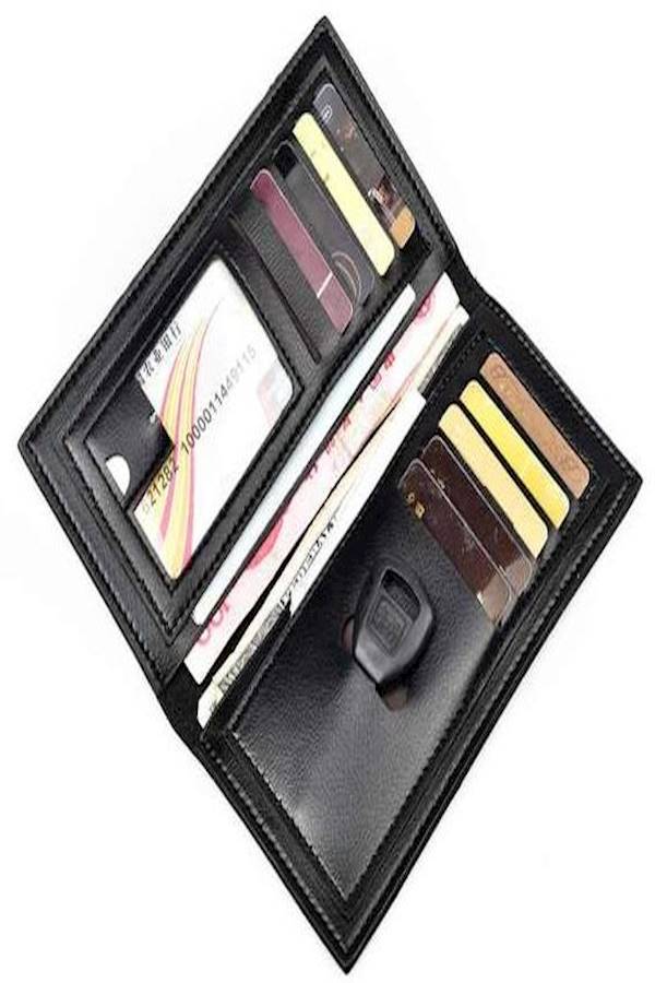 Long Leather Wallet Black - Image 3