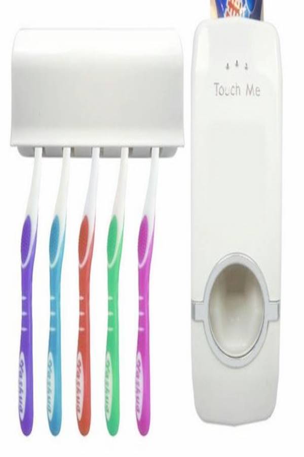 Automatic Toothpaste Dispenser With Toothbrush Holder Multicolour