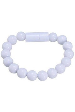 Micro USB Data And Charging Bracelet Beads Cable For Smart Phone Tablet White