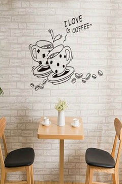 Generic Home Decoration Vinyl Wall Sticker Decals Mural I Love Coffee Cups Black  - Image 1