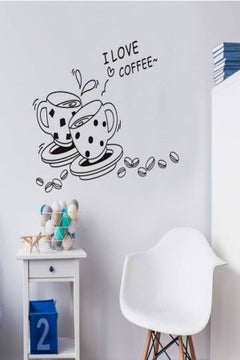 Generic Home Decoration Vinyl Wall Sticker Decals Mural I Love Coffee Cups Black  - Image 3