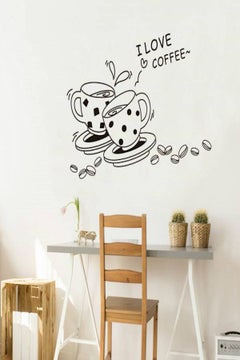 Generic Home Decoration Vinyl Wall Sticker Decals Mural I Love Coffee Cups Black  - Image 4