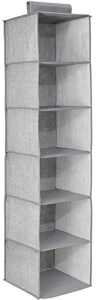 6-Racks Shelf Hanging Wardrobe Closet Bag Grey - Image 1