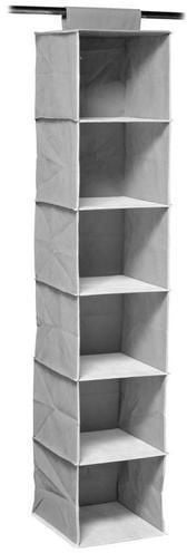 6-Racks Shelf Hanging Wardrobe Closet Bag Grey - Image 2