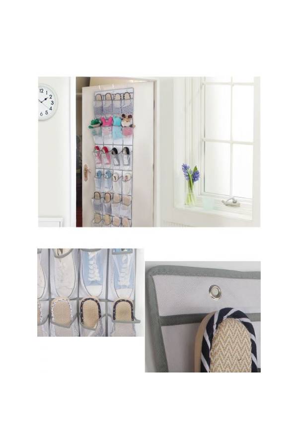 24-Pocket Shoe Bag Door Hanging Organizer Multi Color - Image 3