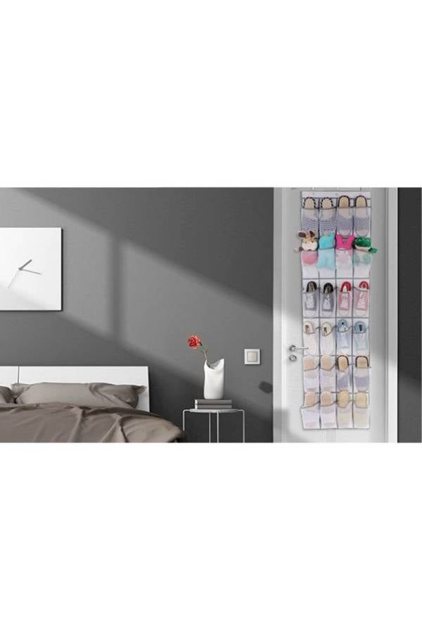24-Pocket Shoe Bag Door Hanging Organizer Multi Color - Image 5