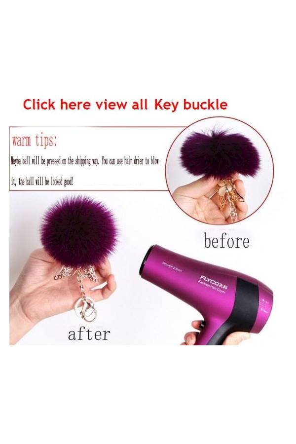 Sleeping Baby Doll Fake Fur Fluffy Ball Toys Key Chain - Image 2