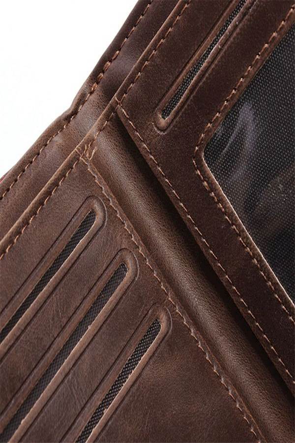 Leather Bifold Wallet Brown - Image 3