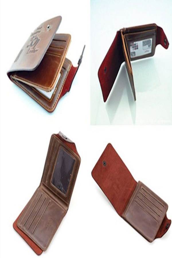 Leather Bifold Wallet Brown - Image 4