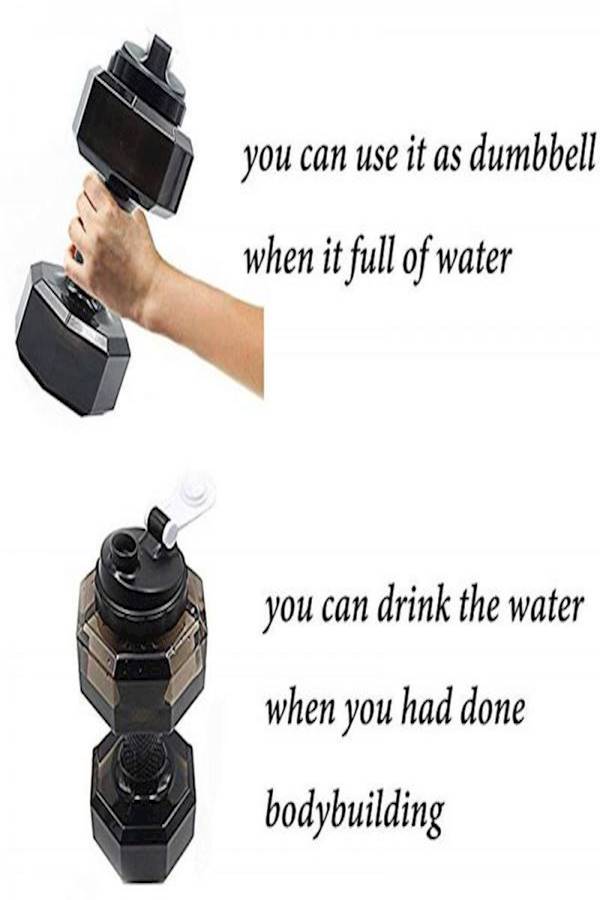 Travel Water Jug - Leakproof Lid/Flip Top Dumbbell Water Bottles 2.5L Big Capacity Sports Drinking Water Bottles - Image 2