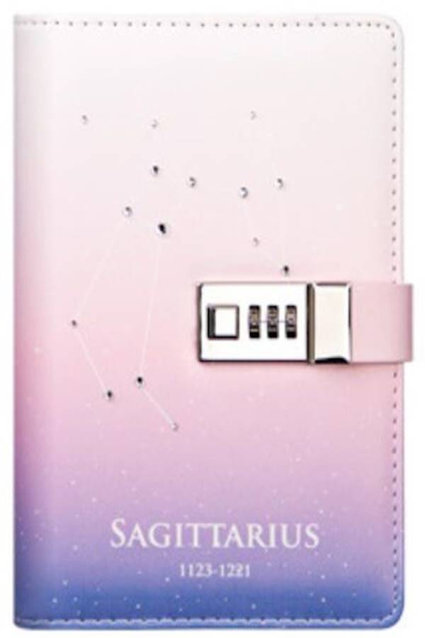 Generic Lock Diary Student 12 Constellations Starry Sky Diary Notebook B6  - Image 1