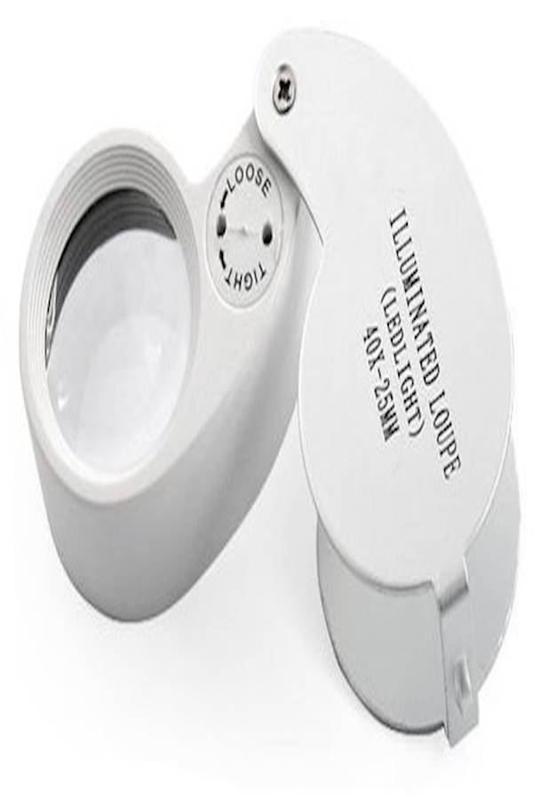Magnification Glass Loupe 40X Magnifier With Led Light Lc-6189-R