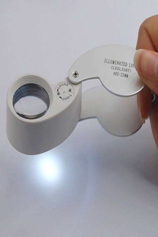 Magnification Glass Loupe 40X Magnifier With Led Light Lc-6189-R