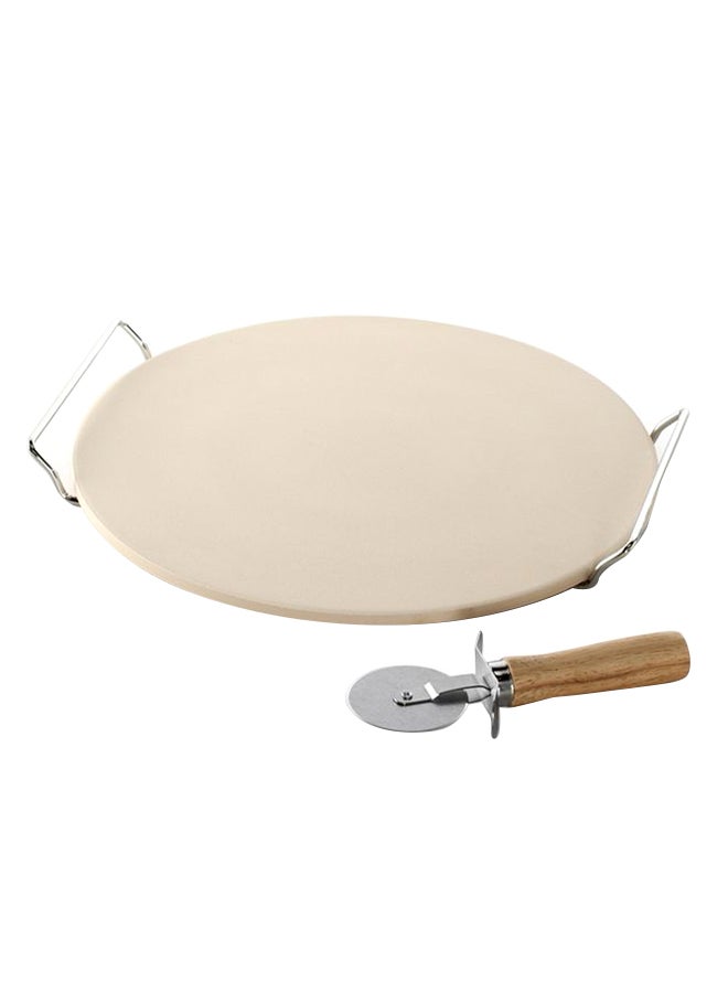 NORDICWARE 3-Piece Pizza Stone Set Beige/Silver - Image 1