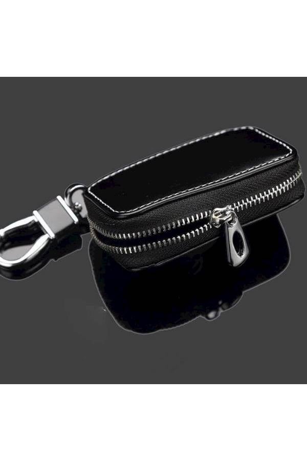 Leather Zipper Wallet Remote Cover Car Key Chain - Image 3