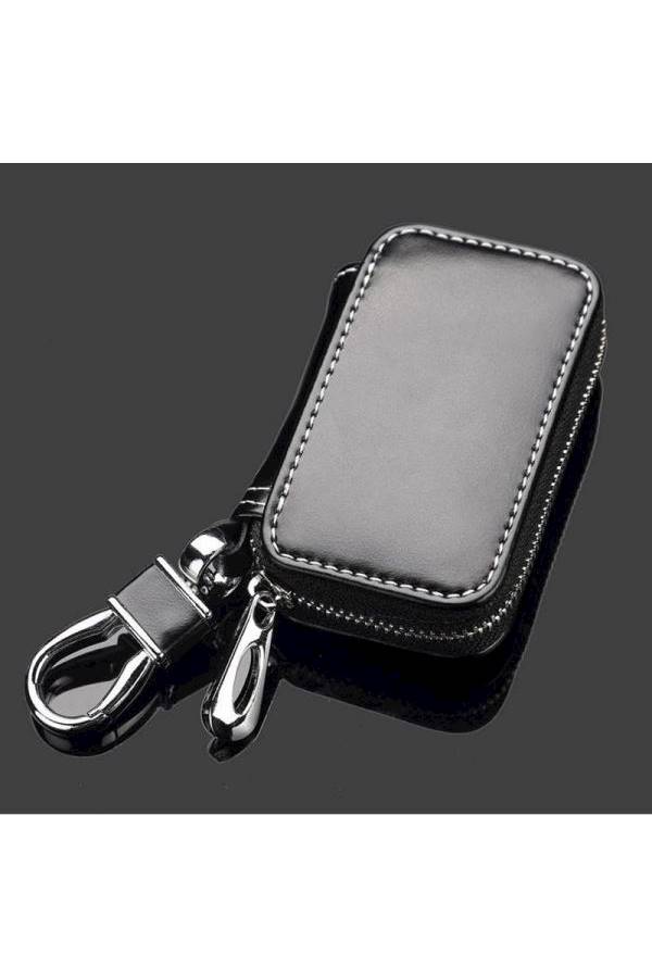 Leather Zipper Wallet Remote Cover Car Key Chain - Image 4
