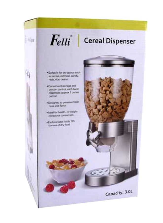 Felli Cereal Dispenser 3 liter Silver/Clear