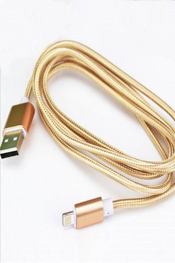 Generic - Lightning USB Data Cable Braided Sync Charger For Apple Iphone 5 5S 5C 6 6Plus 1M Gold - Image 1