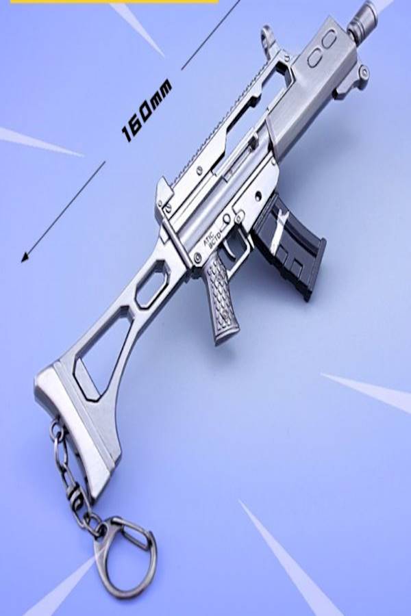 Fortnite Blade Submachine Gun Key Chain Silver/Black - Image 3