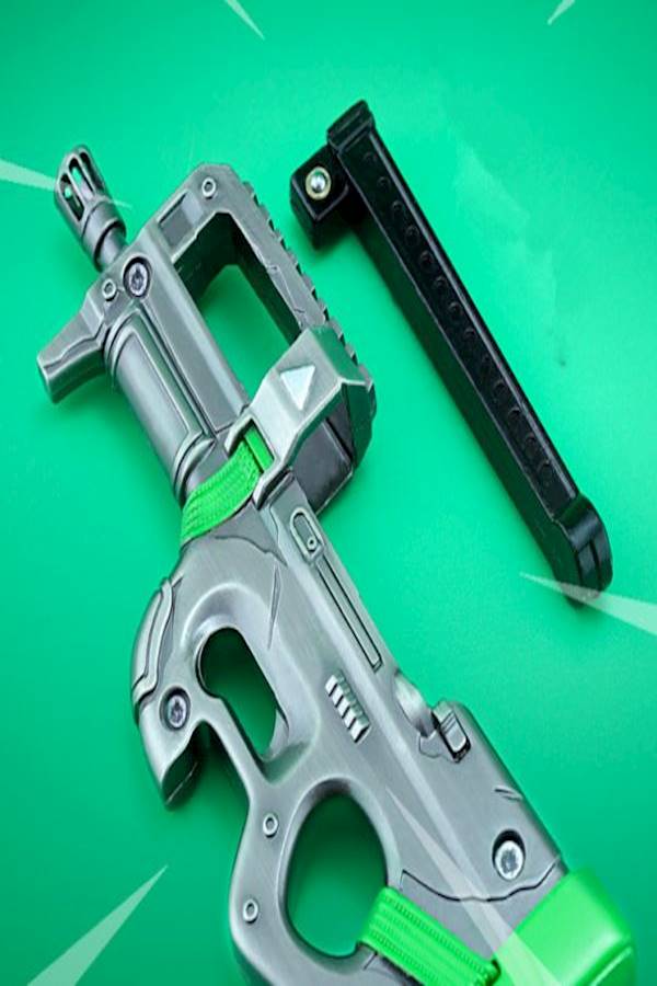 Fortnite P90 Submachine Gun Key Chain Silver/Green/Black - Image 5