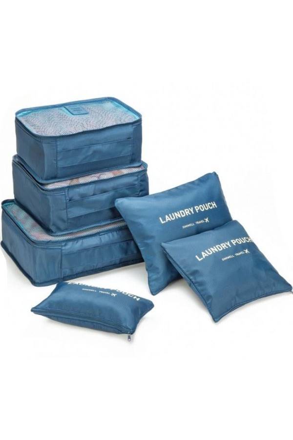 6 -Piece Travel Storage Bag Set Blue