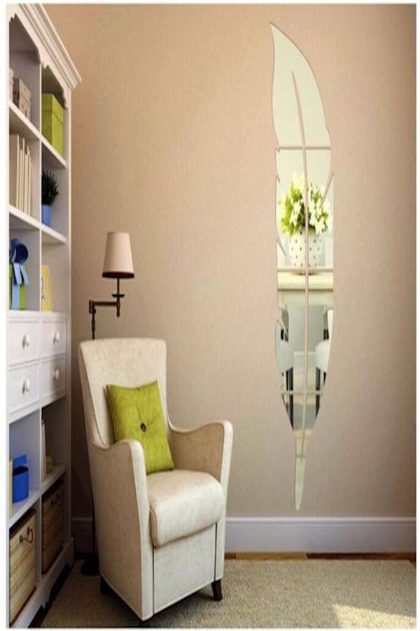 3D Wall Stickers Removable Feather Mirror Wall Stickers Decal Art Vinyl Home Kitchen Room Decoration DIY Wall Paper - Image 2
